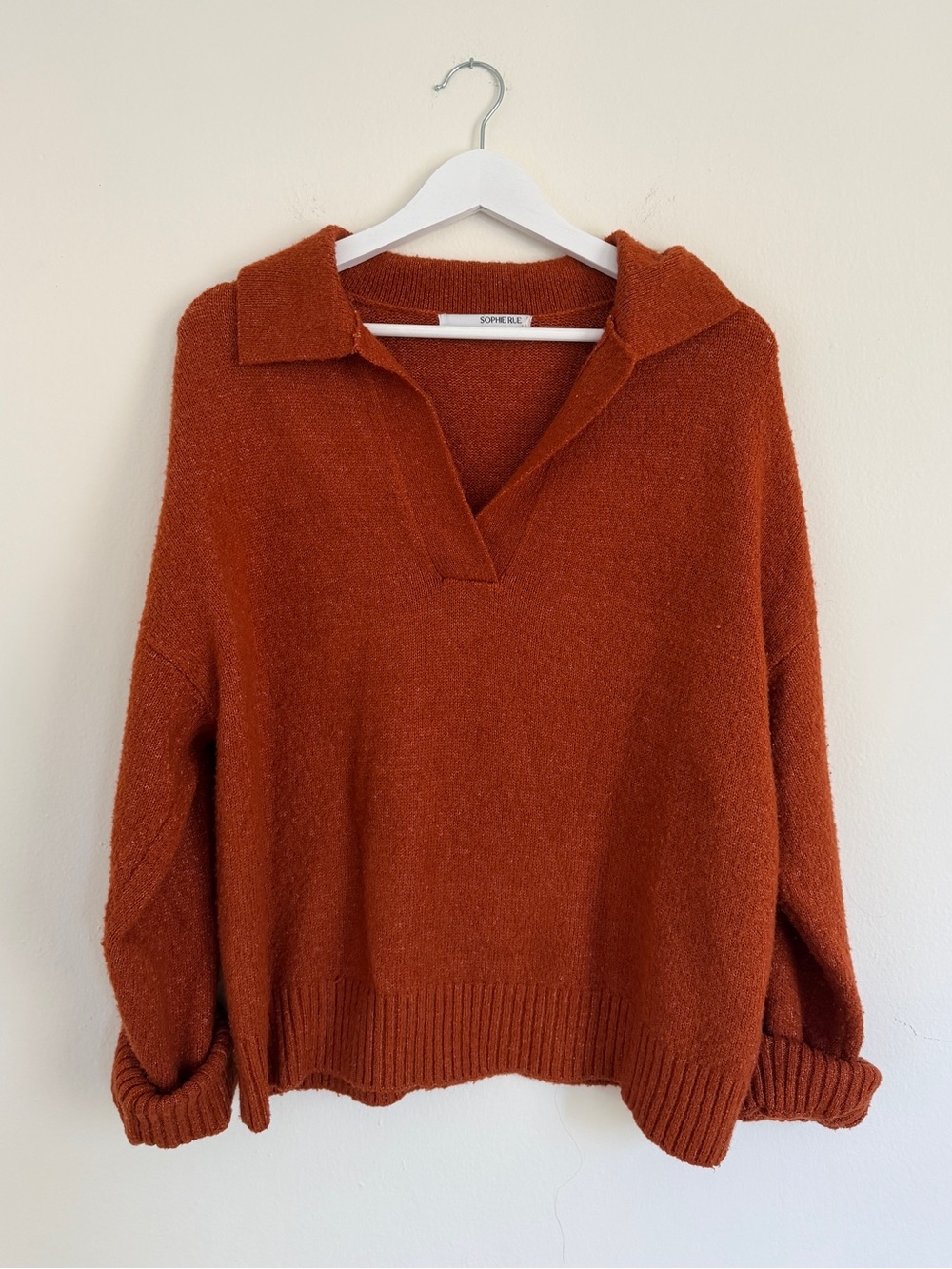 SOPHIE RUE Rust Collared Sweater - XL